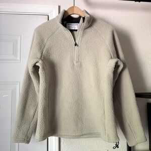 BACKCOUNTRY tan beige shearling fleece Teddy‎ athletic 1/4 zip jacket sweater